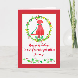 Carte Joyeuses vacances Animaux de compagnie Sitter Chie