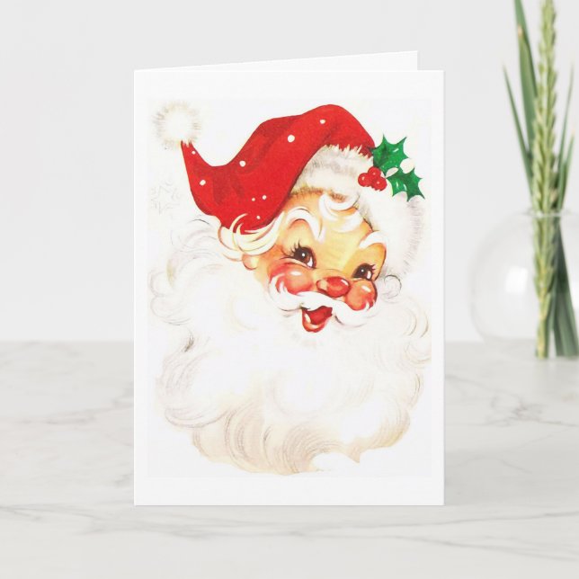 Carte Joyeuses Vacances Avec Père Noël (Devant)