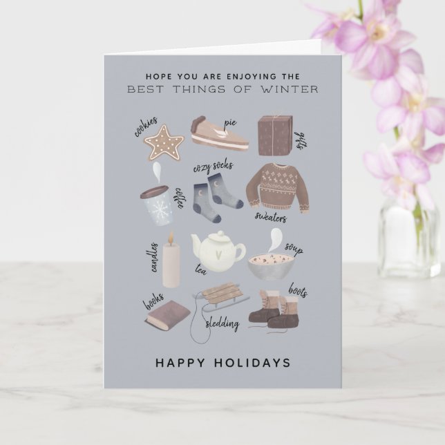 Carte Joyeuses vacances meilleur de l'hiver (Orchidée)