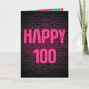 Carte Joyeux 100e anniversaire Neon Connexion en brique
