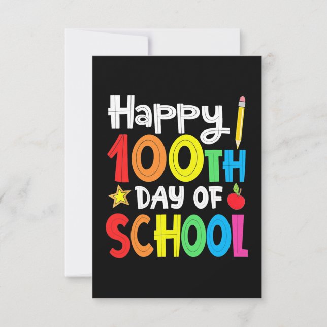 Carte Joyeux 100ème Jour De L'École Professeur Rainbow (Devant)