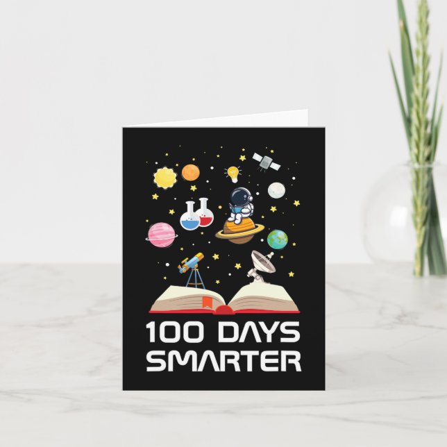 Carte Joyeux 100ème Jour D'École 100 Jours Smarter Space (Devant)
