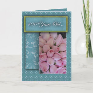 Carte Joyeux 100th anniversaire - avec des roses !