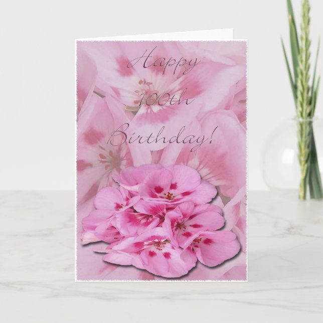 Carte Joyeux 100th anniversaire/hortensias (Devant)