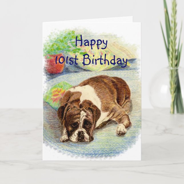 Carte Joyeux 101e anniversaire Obtenez Excité Humour Box (Devant)