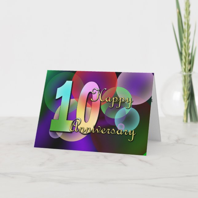 Carte Joyeux 10e Anniversaire (anniversaire de mariage) (Devant)