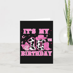 Carte Joyeux 10e anniversaire tenue fille Rodeo Western 