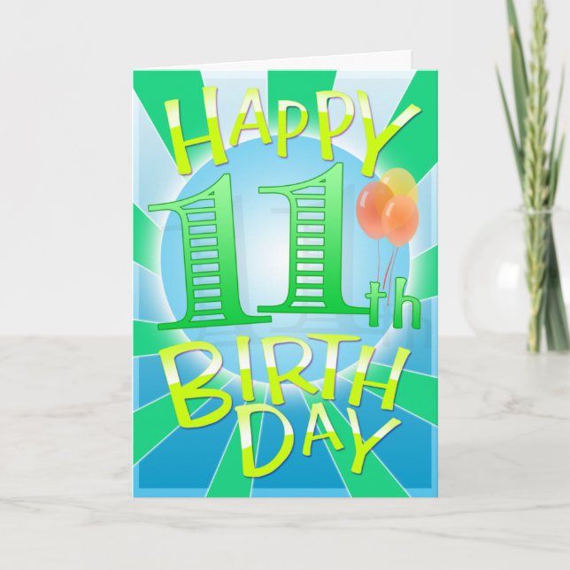 Carte Joyeux 11ème anniversaire (Devant)