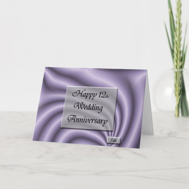 Carte Joyeux 12ème anniversaire de mariage (Devant)