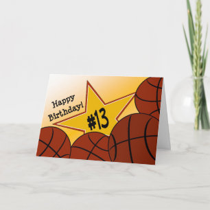 Carte Joyeux 13ème anniversaire, star du basket-ball !