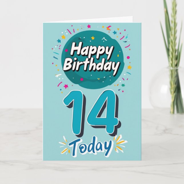 Carte Joyeux 14e anniversaire (Devant)