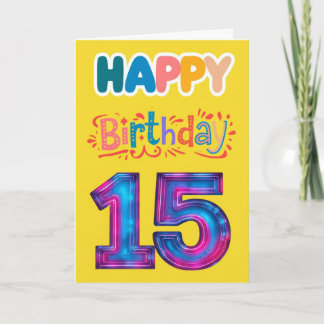 Carte Joyeux 15e anniversaire