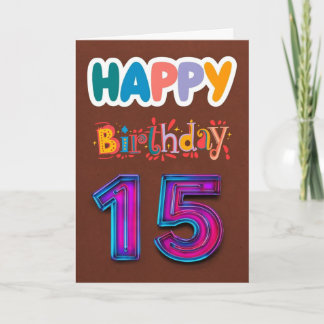 Carte Joyeux 15e anniversaire