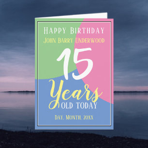 Carte Joyeux 15e anniversaire