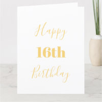 Joyeux 16e anniversaire Gold Jaune Blanc âge perso