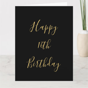 Carte Joyeux 16e anniversaire Golden Yellow Custom Age N