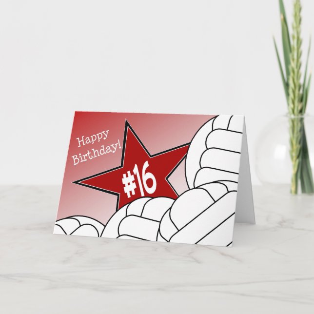 Carte Joyeux 16e anniversaire, Volleyball Star! (Devant)