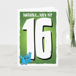 Carte Joyeux 16ème anniversaire