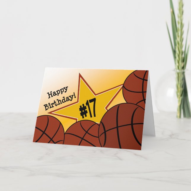 Carte Joyeux 17e anniversaire, Basketball Star! (Devant)