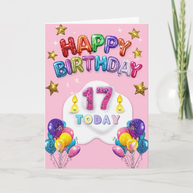Carte Joyeux 17ème anniversaire (Devant)