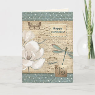 Carte Joyeux 18e anniversaire Art Vintage