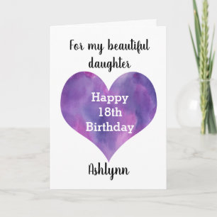 Carte Joyeux 18e anniversaire fille Purple Heart