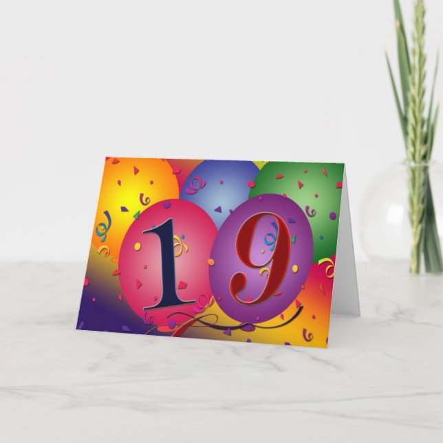 Carte Joyeux 19ème anniversaire (Devant)