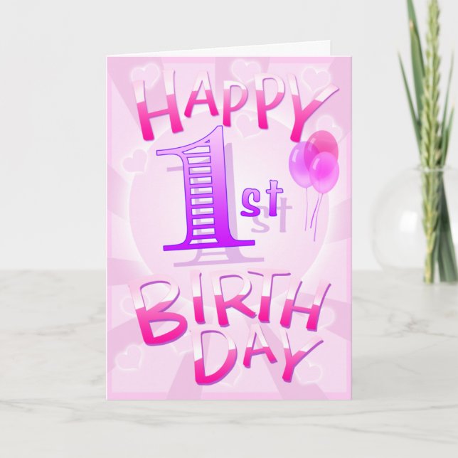 Carte Joyeux 1er anniversaire (Devant)