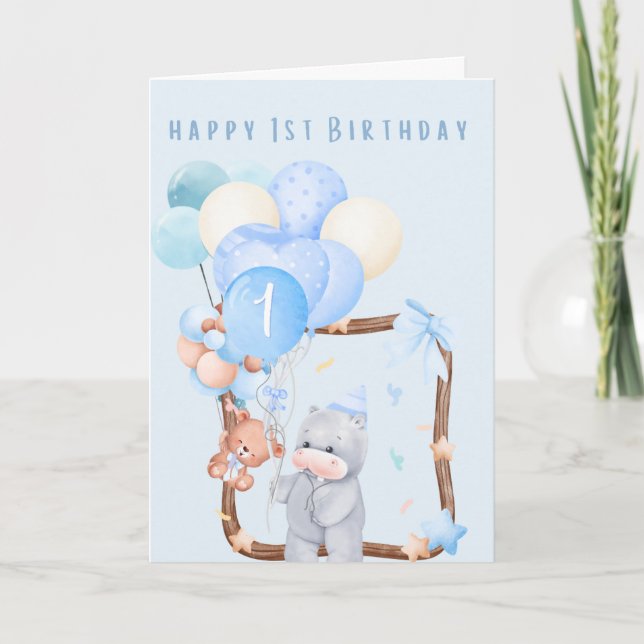 Carte Joyeux 1er anniversaire (Devant)