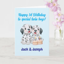 Joyeux 1er anniversaire aux garçons jumeaux, adora