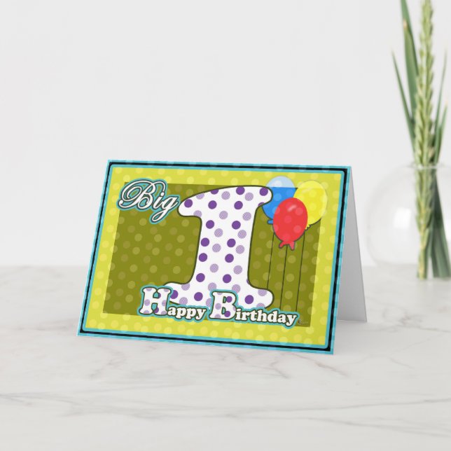 Carte Joyeux 1er Anniversaire Ballons Premier grand anni (Devant)