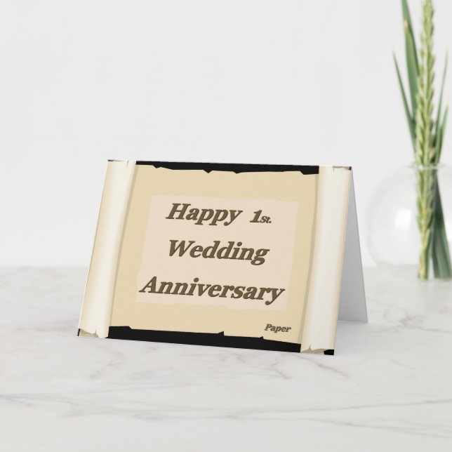 Carte Joyeux 1er anniversaire de mariage Papier (Devant)