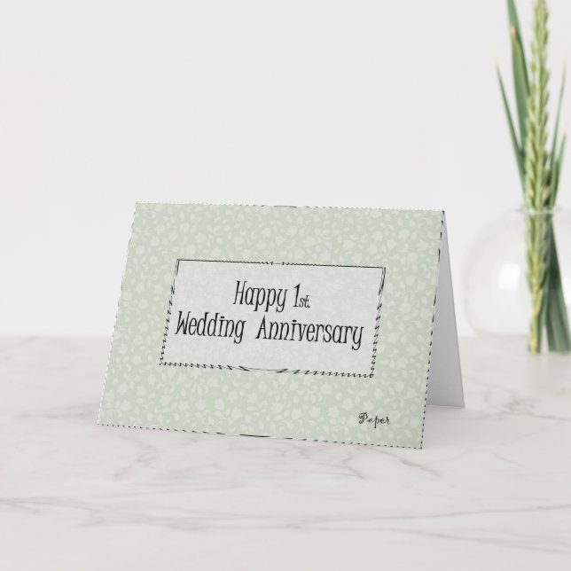 Carte Joyeux 1er. Anniversaire mariage (Devant)