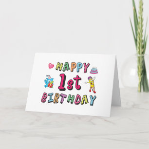 Carte Joyeux 1er anniversaire pour les enfants de 1 an