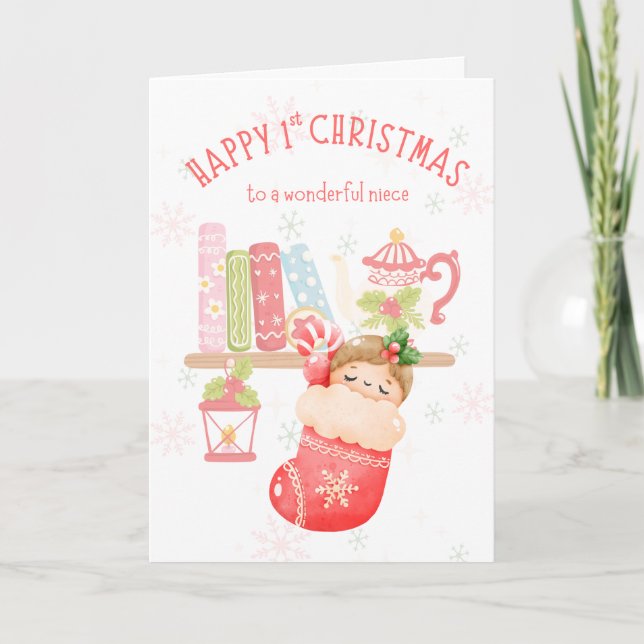 Carte Joyeux 1er Noël à la nièce (Devant)