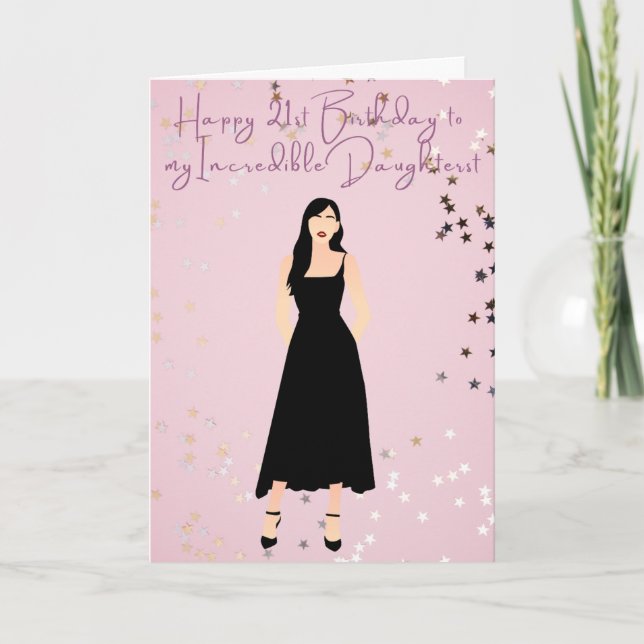 Carte Joyeux 21e anniversaire à ma fille (Devant)