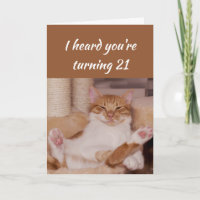 Joyeux 21e anniversaire Célébrer Funny Chat