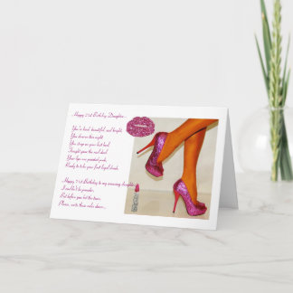 Carte Joyeux 21ème anniversaire à une fille