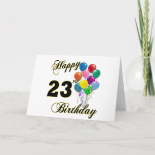 Carte Joyeux 23e anniversaire cadeaux avec ballons