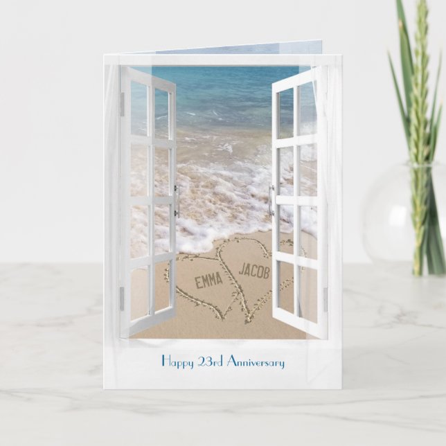 Carte Joyeux 23e anniversaire de la plage (Devant)