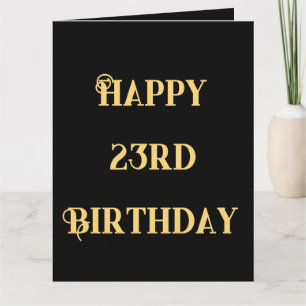 Carte Joyeux 23e anniversaire or jaune vingt-trois ans