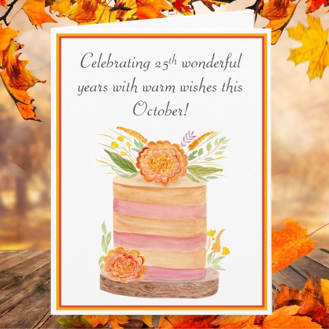 Carte Joyeux 25 Anniversaire Octobre Marigolds sur Gâtea (Créateur téléchargé)