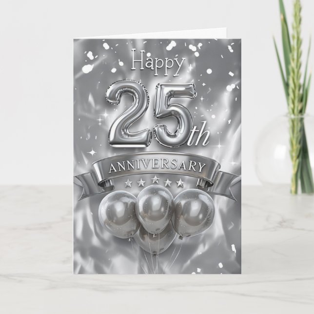 Carte Joyeux 25e anniversaire de Mariage (Devant)