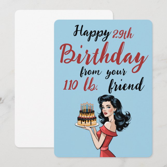 Carte Joyeux 29e anniversaire de votre ami 110 lb Funny (Devant / Derrière)