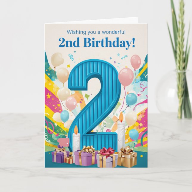 Carte Joyeux 2e anniversaire (Devant)