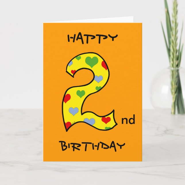 Carte Joyeux 2e anniversaire (Devant)