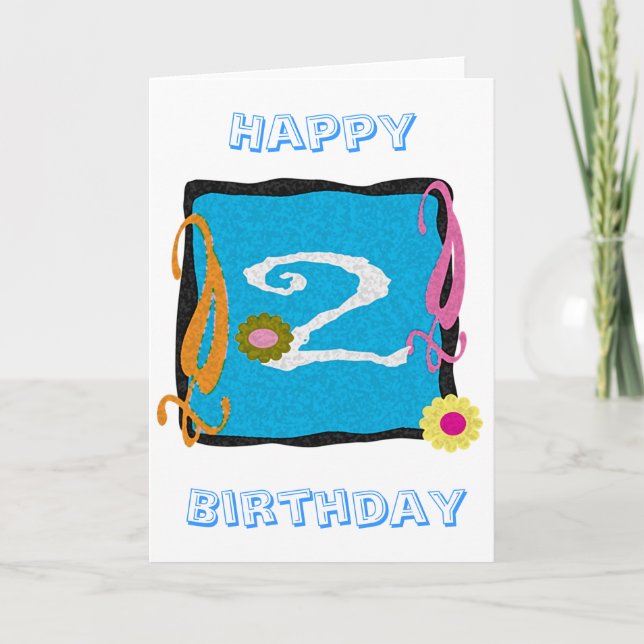 Carte Joyeux 2e anniversaire (Devant)