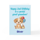 Joyeux 2e Anniversaire Arrière-Petit-Fils, Chiot,