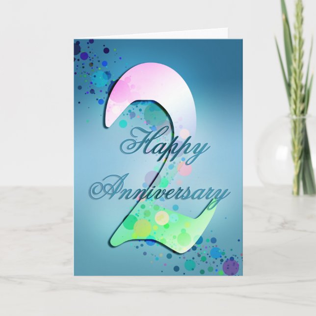Carte Joyeux 2e anniversaire (carte anniversaire) (Devant)