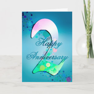 Carte Joyeux 2e anniversaire (carte anniversaire)